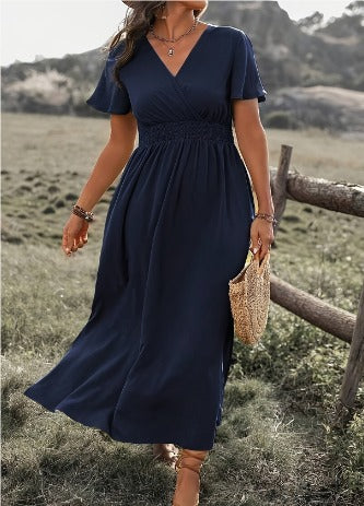 Maxi Wrap Dress - Sophisticated Women'S Summer Dress With Side Slit