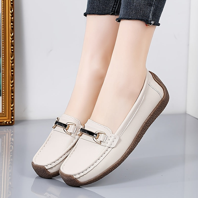 Moccasins - Slip-On Ladies Footwear With Stylish Buckle