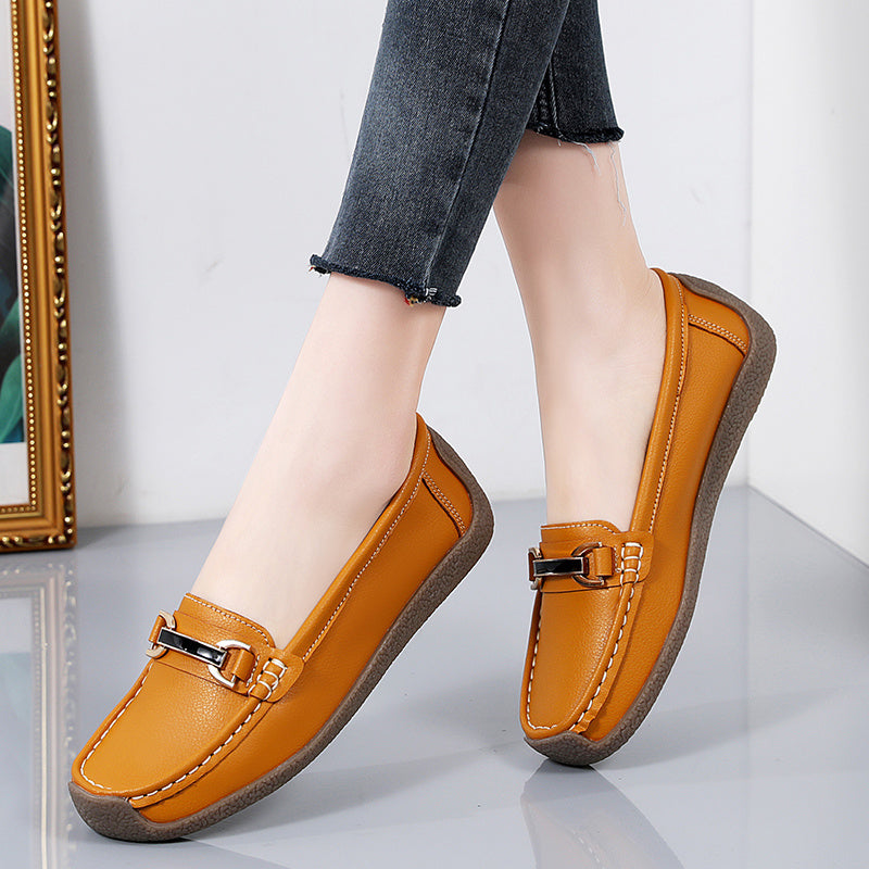 Moccasins - Slip-On Ladies Footwear With Stylish Buckle
