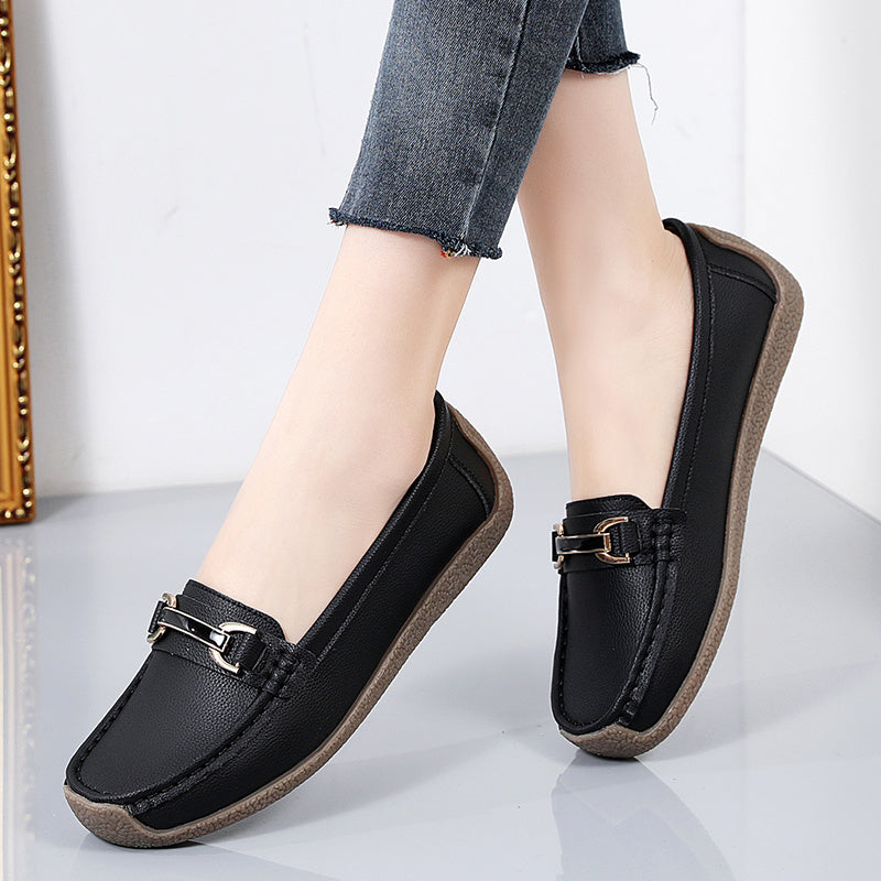 Moccasins - Slip-On Ladies Footwear With Stylish Buckle