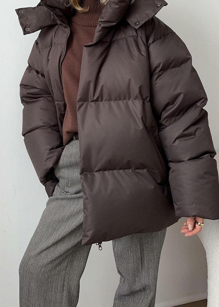 Oversized puffer jacket - stylish ladies winter coat
