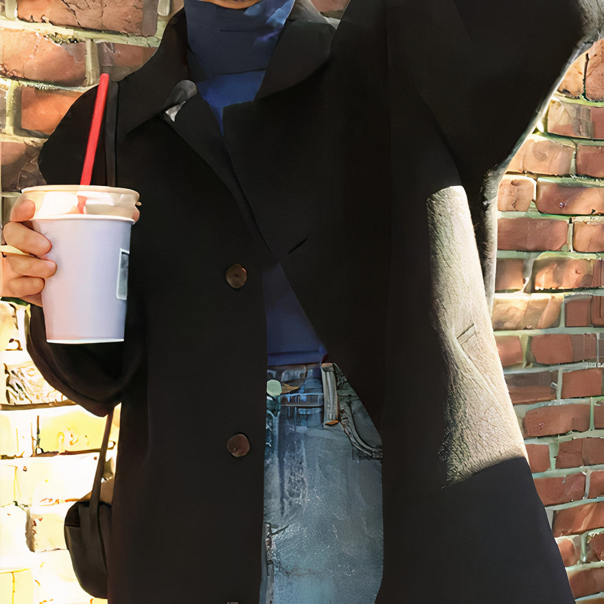 Oversized Wool Blend Coat - Stylish Ladies Outerwear