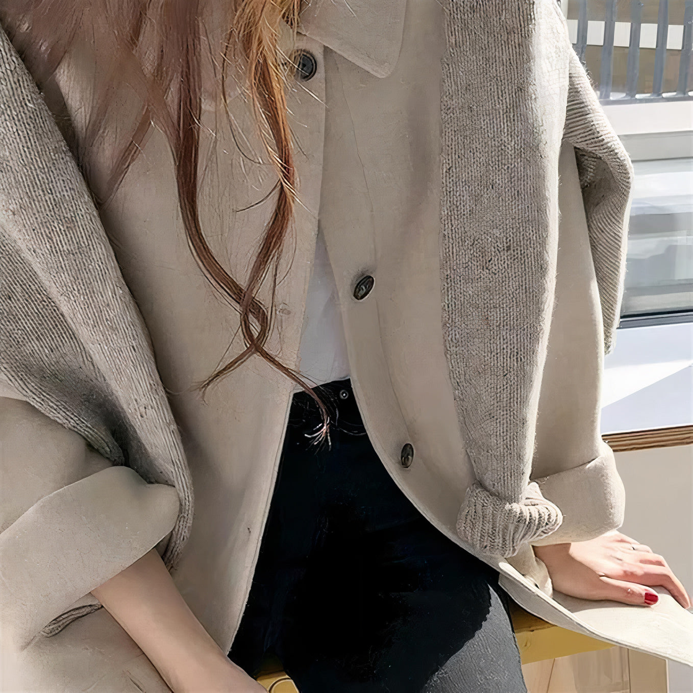 Oversized Wool Blend Coat - Stylish Ladies Outerwear