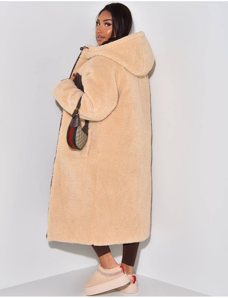 Padded Winter Coat - Luxurious Ladies Long Coat With Hood