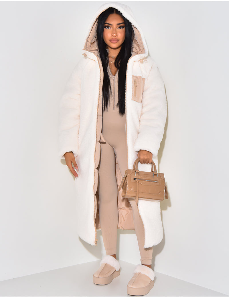 Padded Winter Coat - Luxurious Ladies Long Coat With Hood