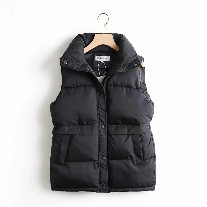 Padded women’s vest - practical sleeveless outerwear for ladies