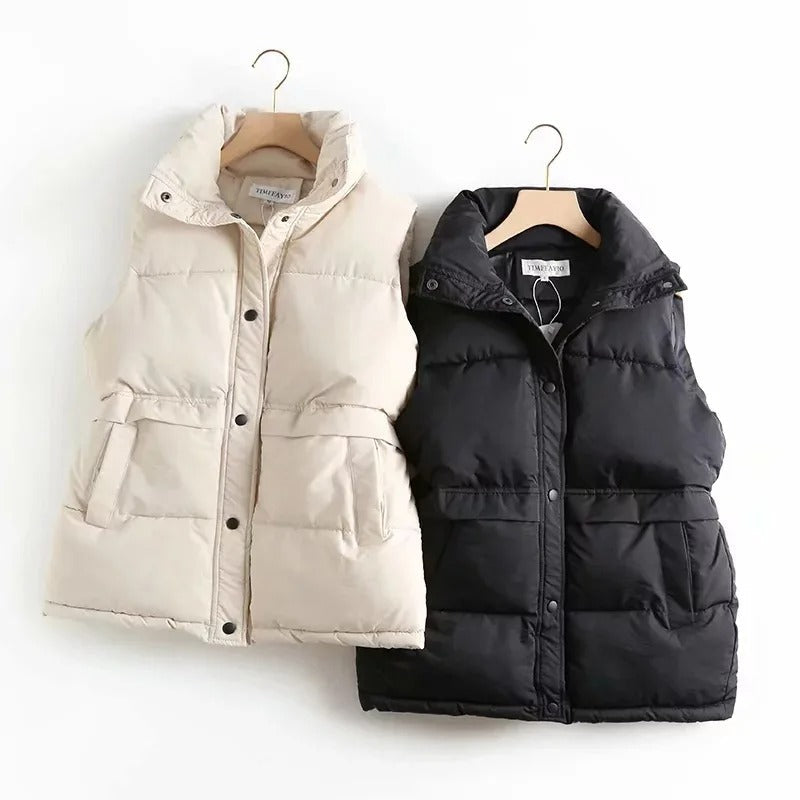 Padded women’s vest - practical sleeveless outerwear for ladies