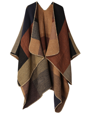 Poncho - Stylish Ladies Oversized Colour Block Poncho