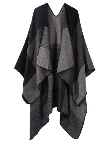 Poncho - Stylish Ladies Oversized Colour Block Poncho