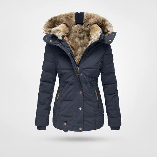 Puffer Coat With Hood - Insulated Ladies Winter Jacket
