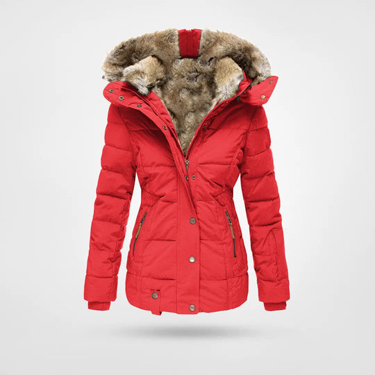 Puffer Coat With Hood - Insulated Ladies Winter Jacket