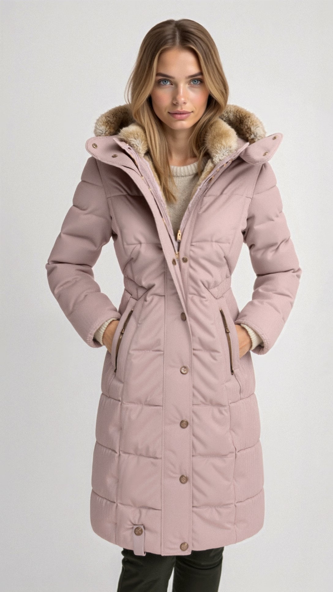 Puffer Coat With Hood - Insulated Ladies Winter Jacket