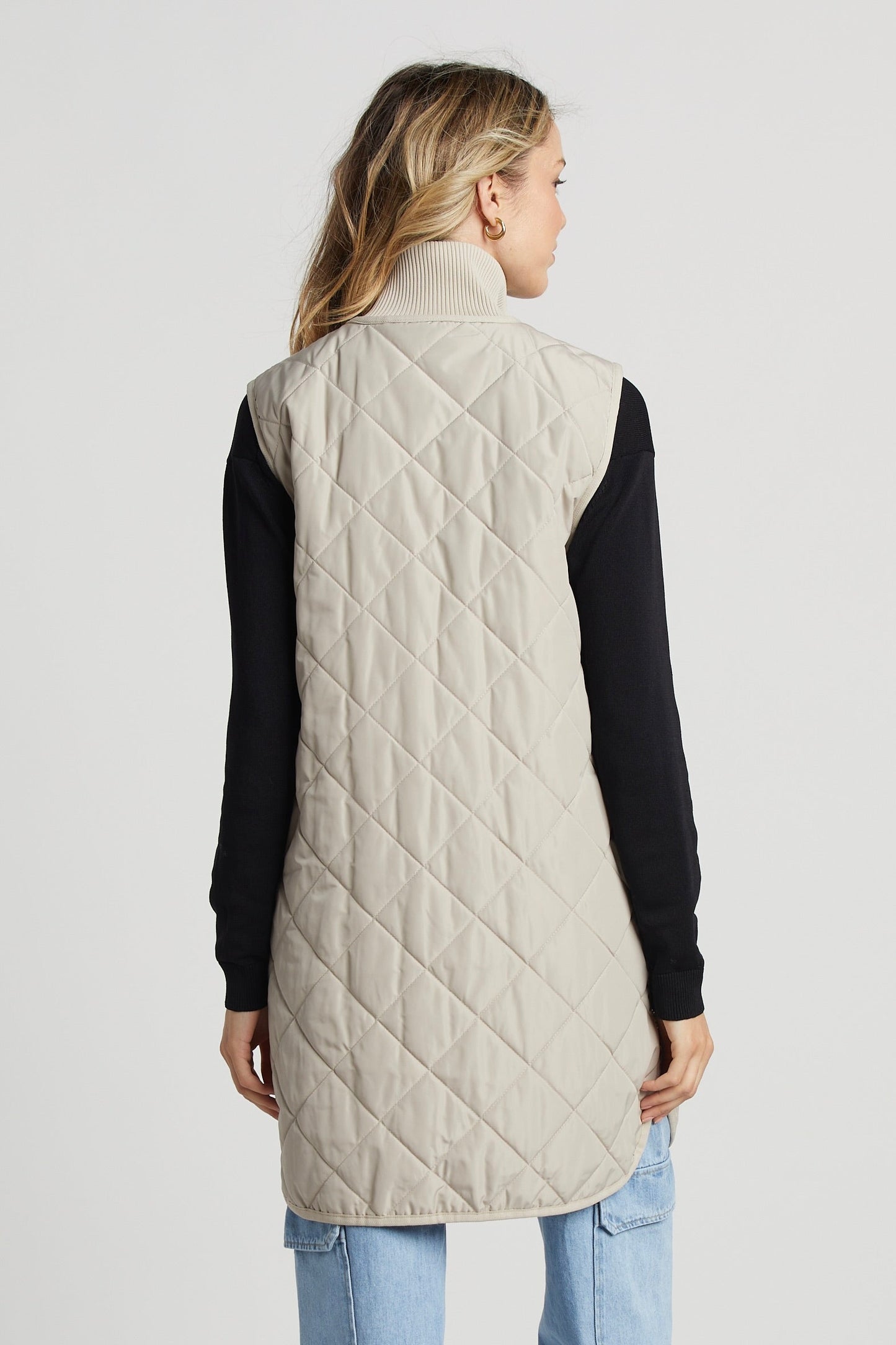 Sleeveless Quilted Vest - Birch Ladies Vest With Side Zipper Detail