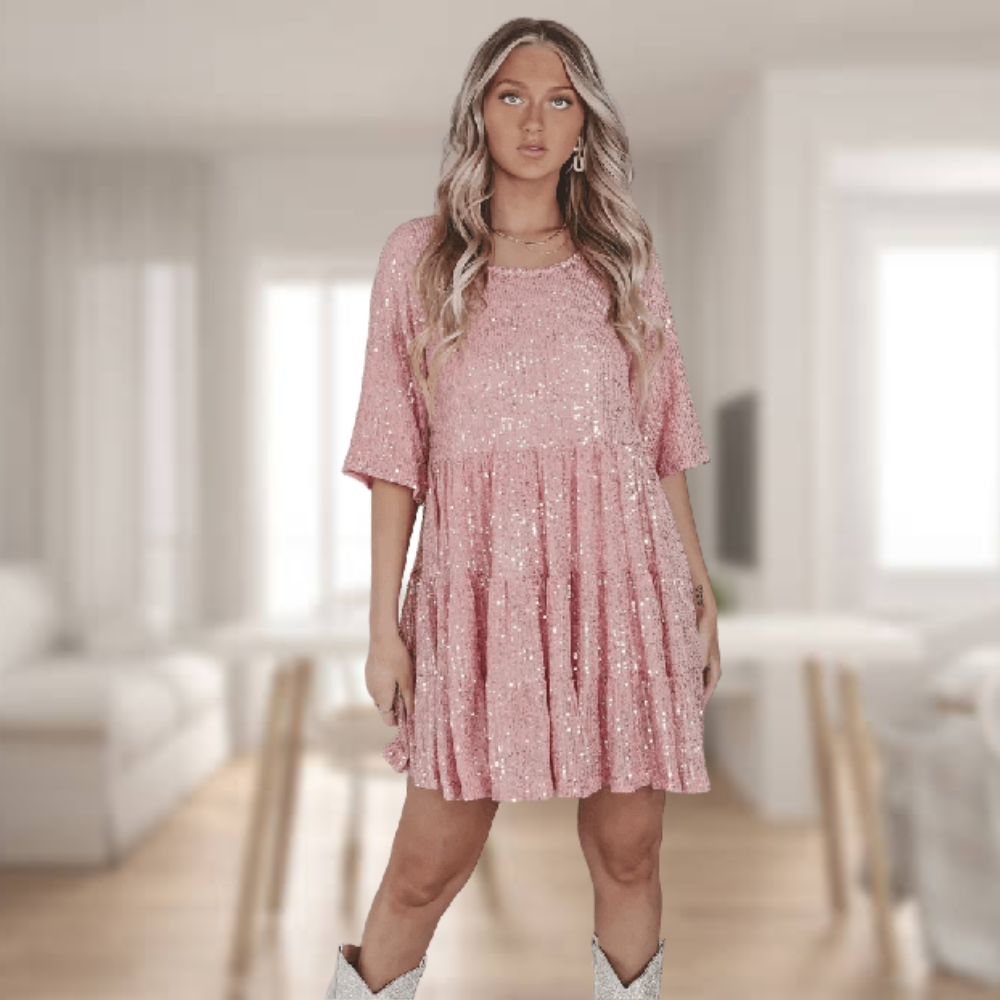Sparkly party dress - elegant short ladies dress