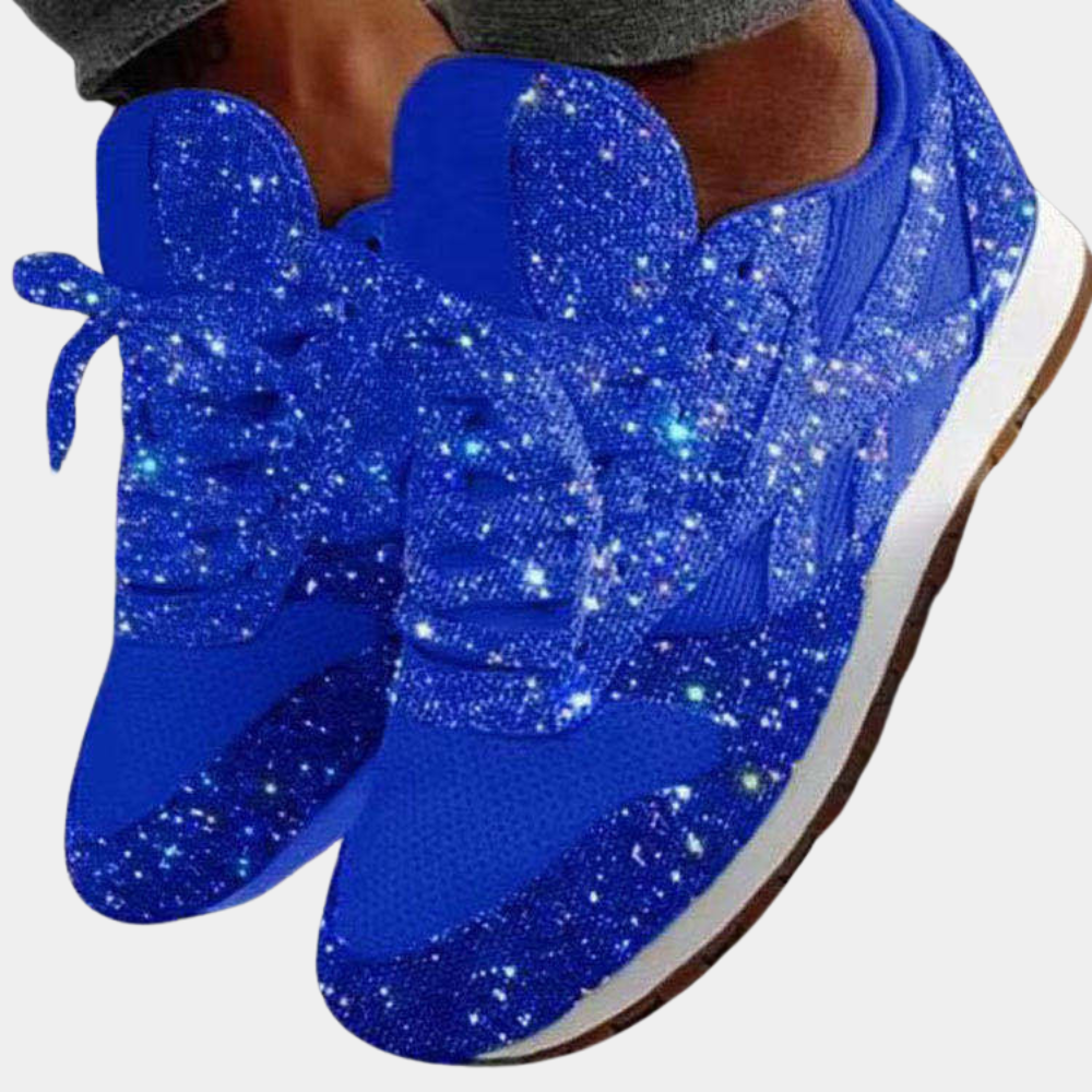 Sporty Sneakers - Glittery Ladies Trainers For Casual Wear