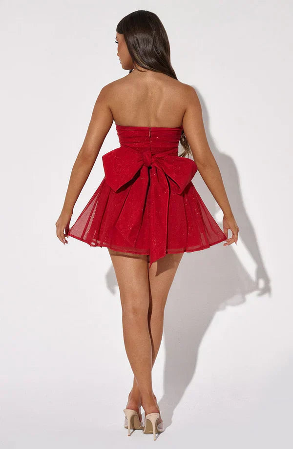 Strapless Party Dress - Elegant Short Dress For Ladies