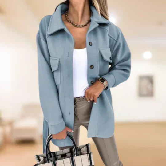 Stylish Belted Shirt Jacket - Versatile Ladies Outerwear