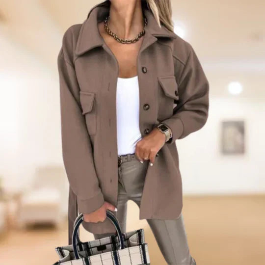 Stylish Belted Shirt Jacket - Versatile Ladies Outerwear