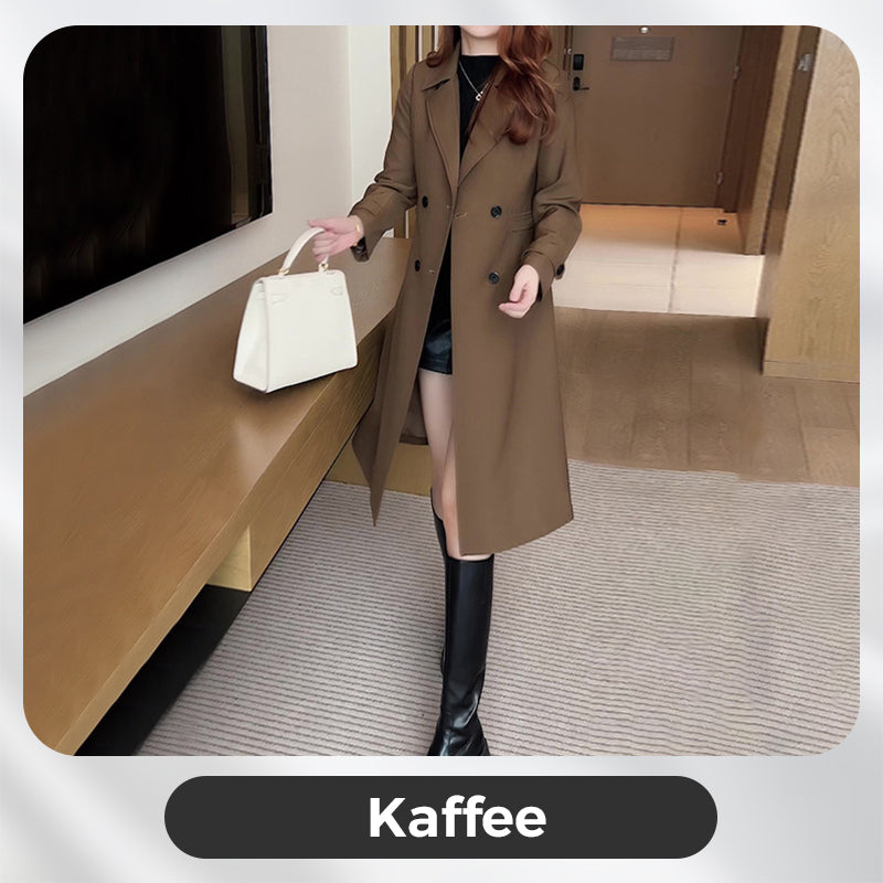 Trench coat - elegant warm ladies trench coat