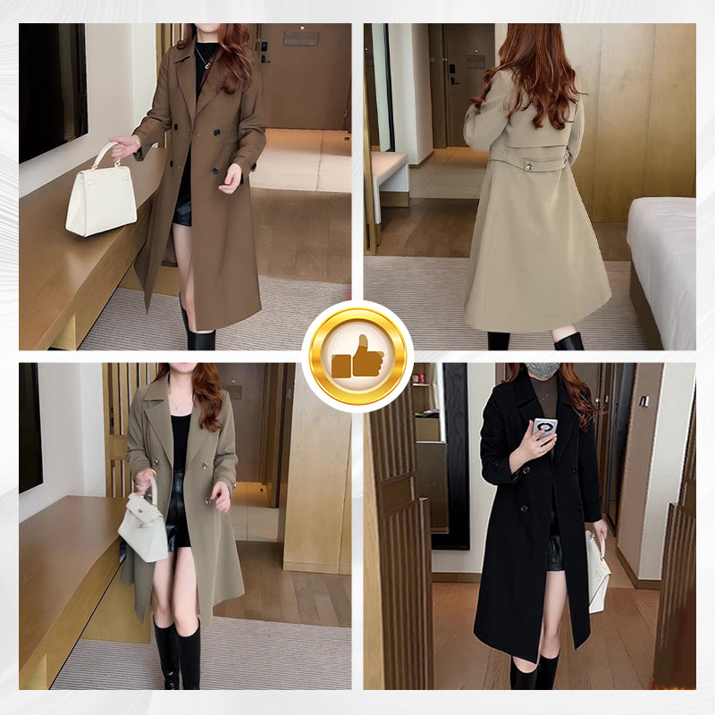 Trench coat - elegant warm ladies trench coat