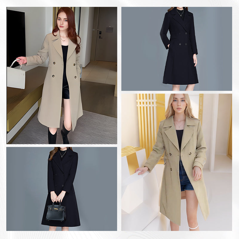 Trench coat - elegant warm ladies trench coat