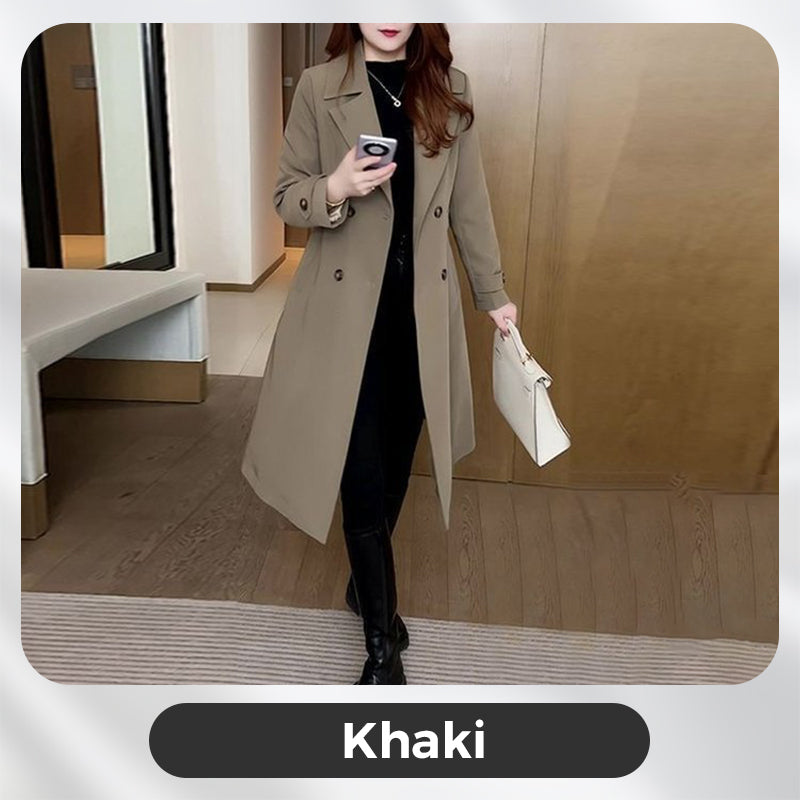Trench coat - elegant warm ladies trench coat
