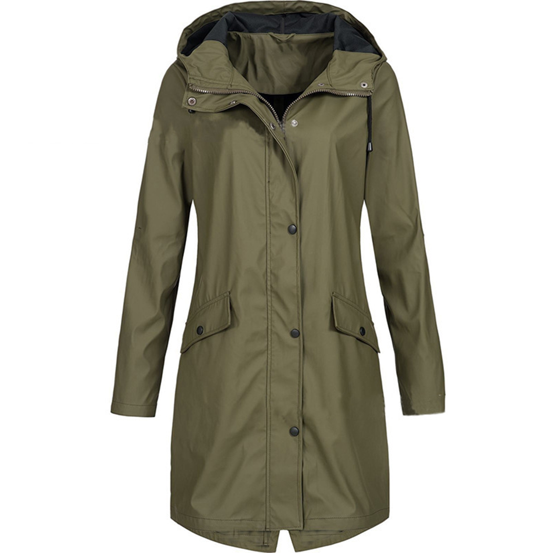 Waterproof Ladies Parka Coat - Stylish Long Rain Jacket