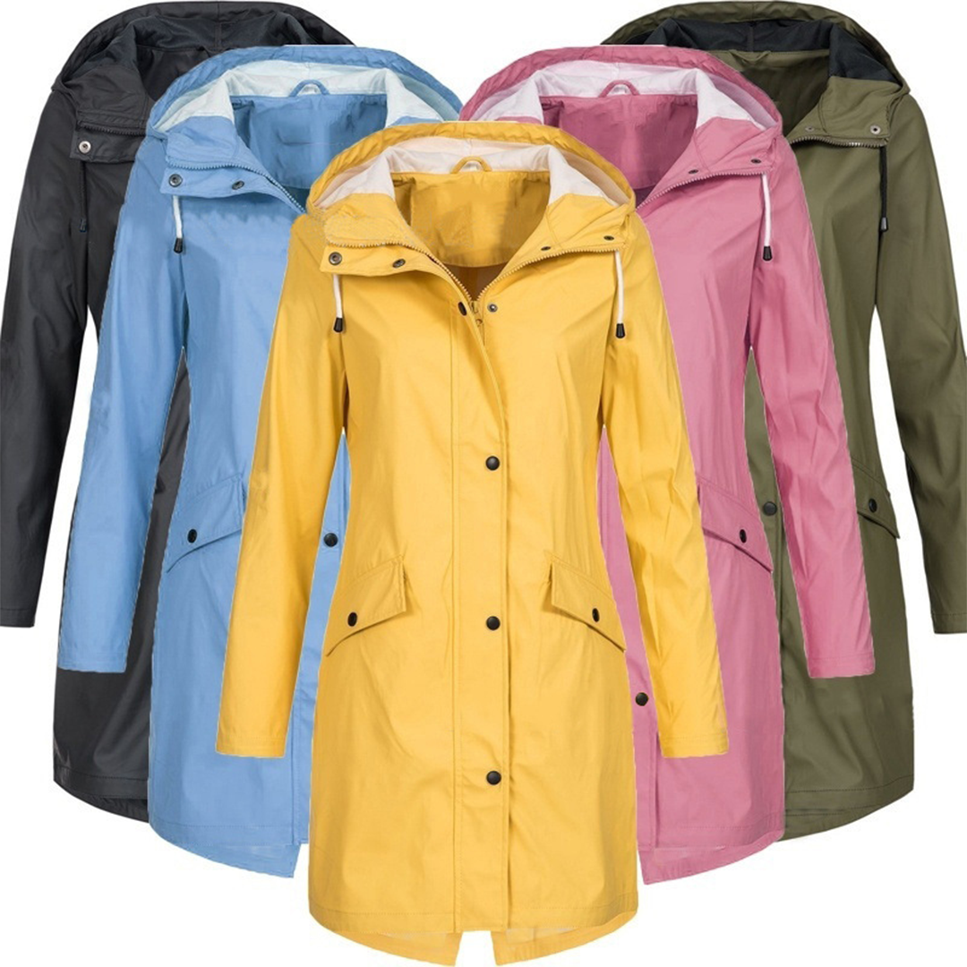 Waterproof Ladies Parka Coat - Stylish Long Rain Jacket