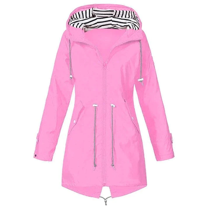 Waterproof Ladies Raincoat - Stylish Outdoor Jacket