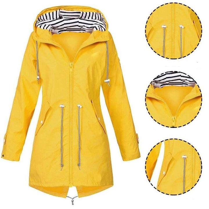 Waterproof Ladies Raincoat - Stylish Outdoor Jacket
