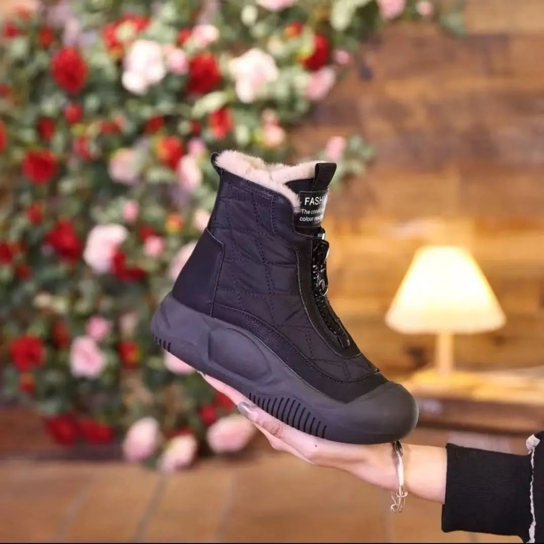 Waterproof retro snow boots - stylish insulated ladies footwear