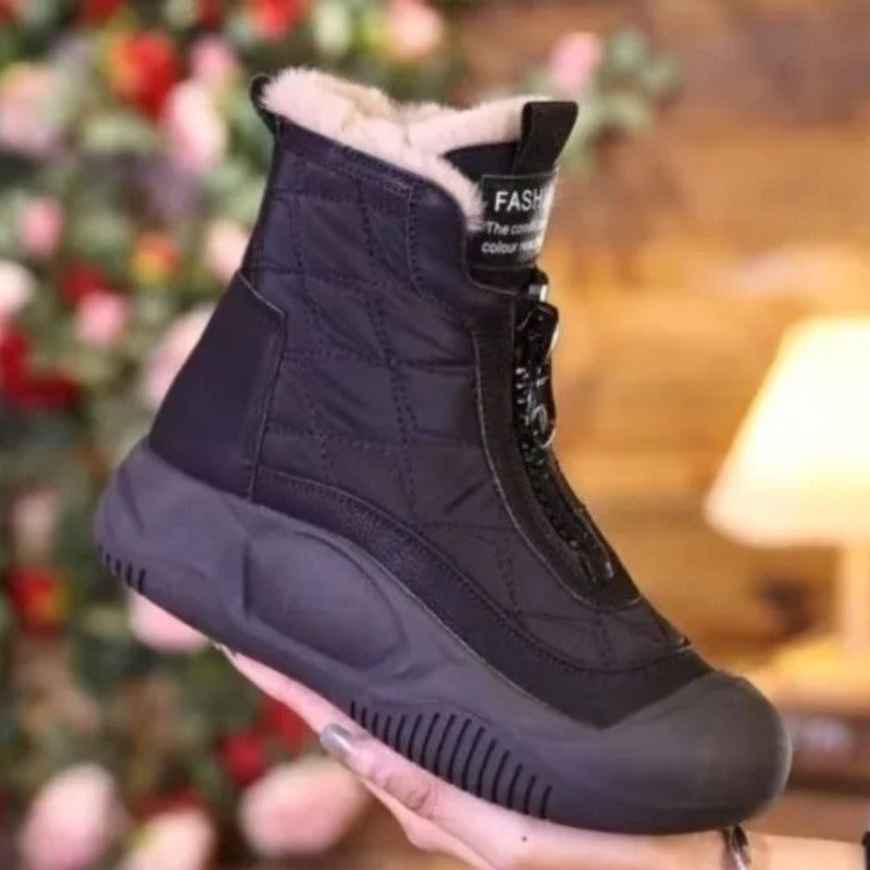 Waterproof retro snow boots - stylish insulated ladies footwear