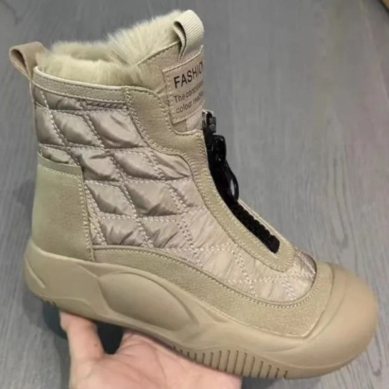 Waterproof retro snow boots - stylish insulated ladies footwear