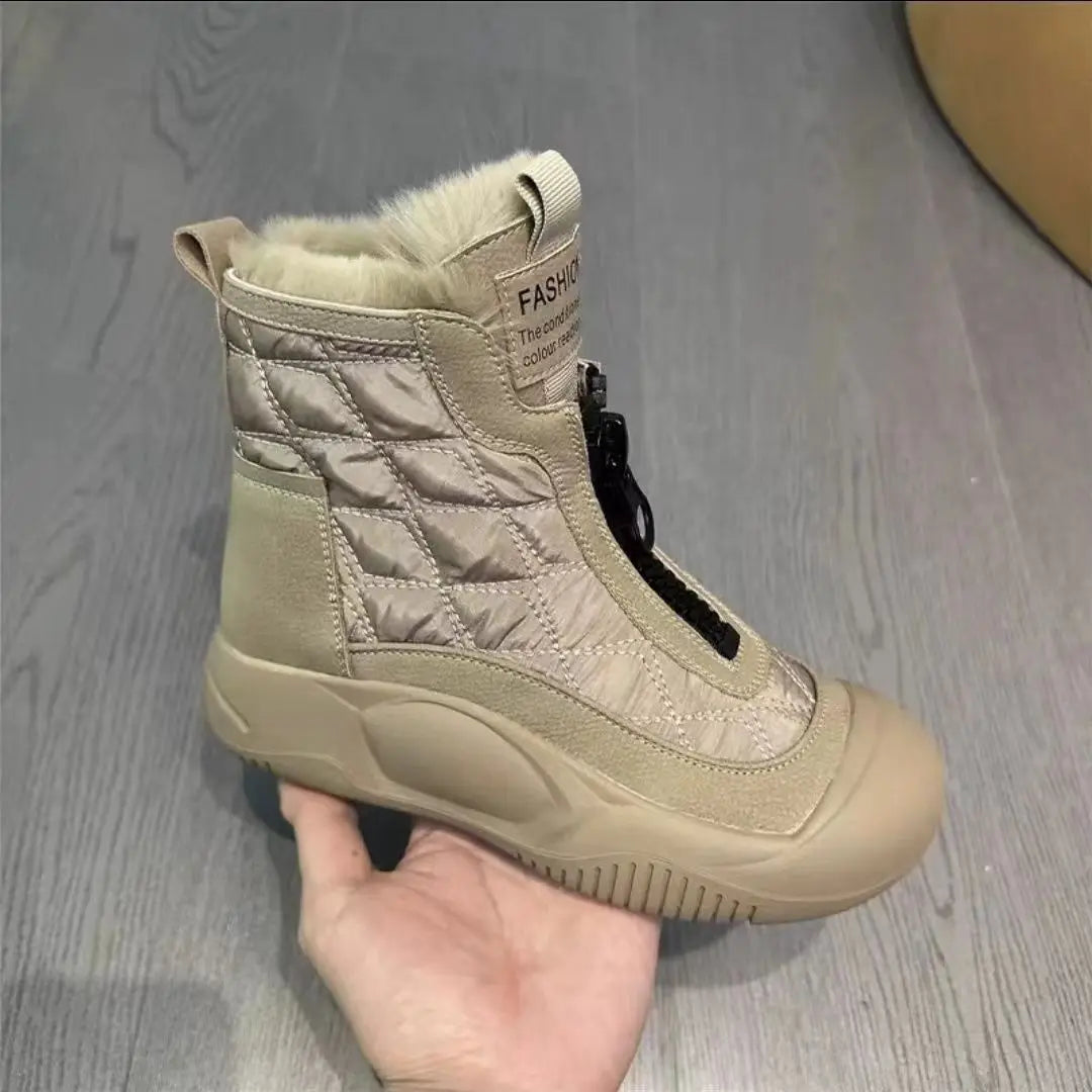 Waterproof retro snow boots - stylish insulated ladies footwear