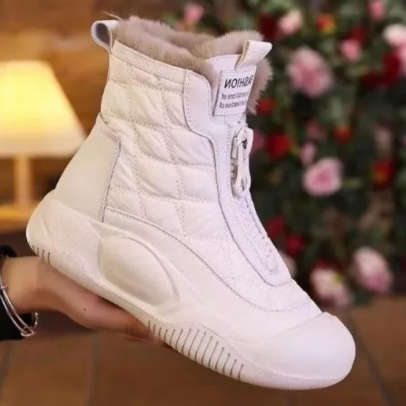 Waterproof retro snow boots - stylish insulated ladies footwear