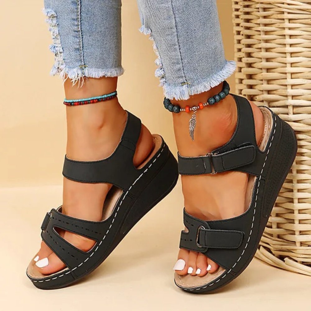 Wedge Heel Sandals - Cozy Orthopaedic Footwear For Ladies