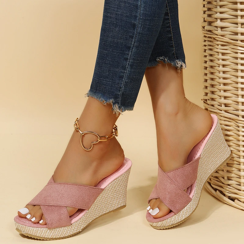 Wedge Sandals - Chic Ladies Slip-On Shoes