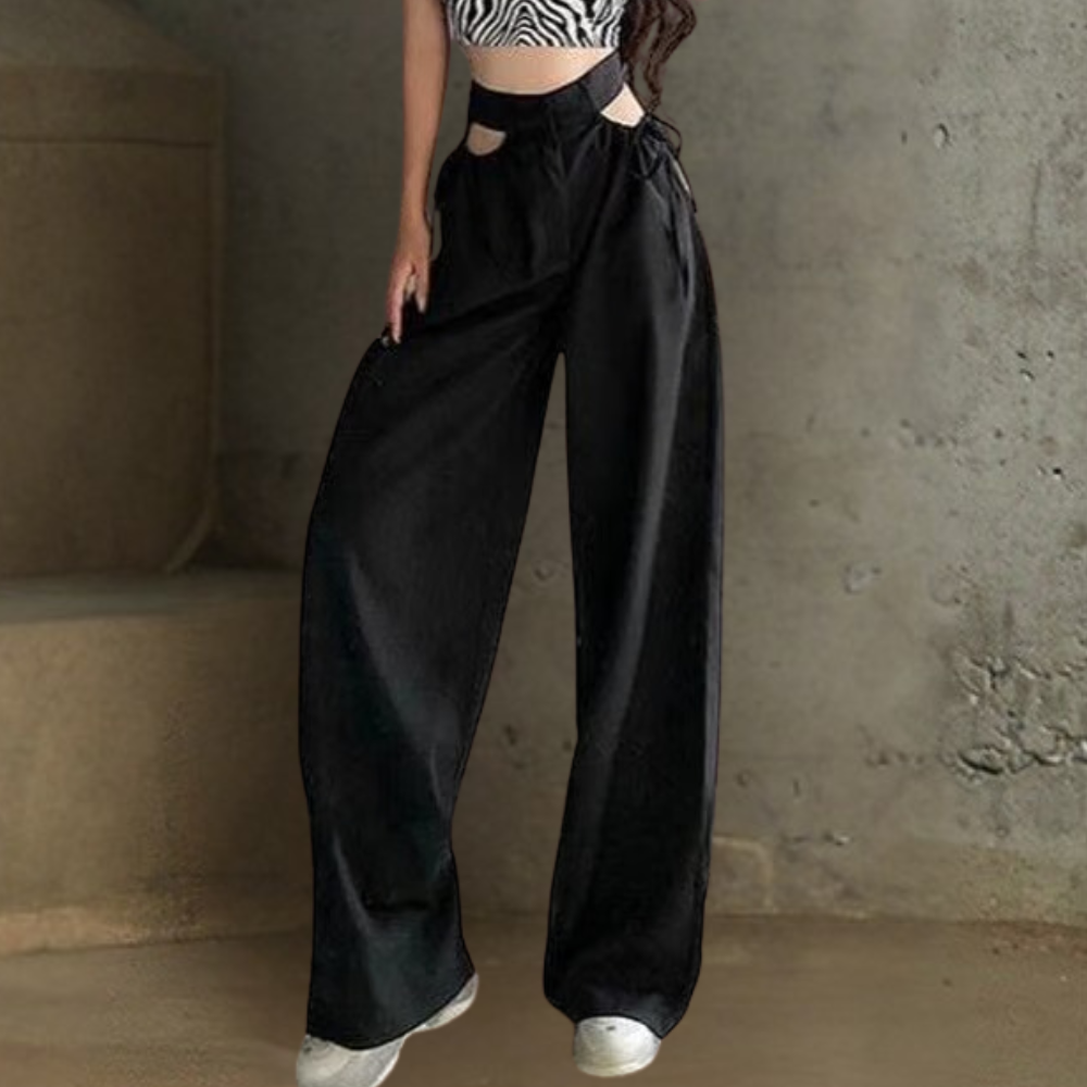 Wide Leg Trousers - Sophisticated Satin Ladies Pants