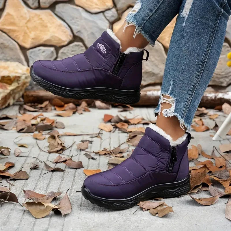 Winter boots - cosy ladies ankle boots with faux fur lining