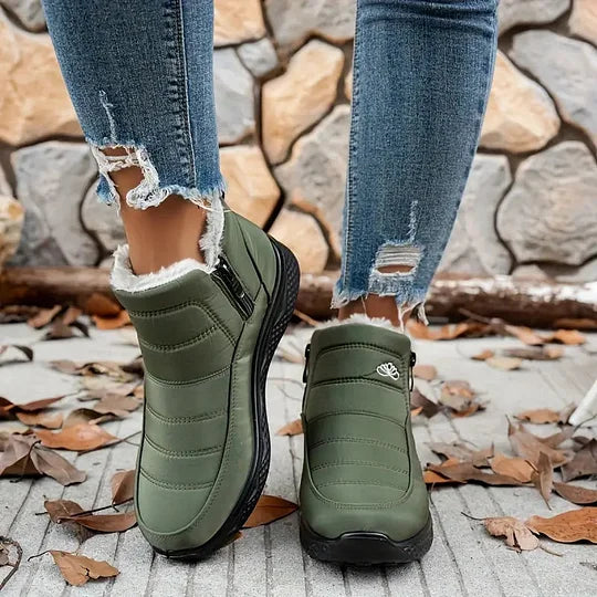 Winter boots - cosy ladies ankle boots with faux fur lining
