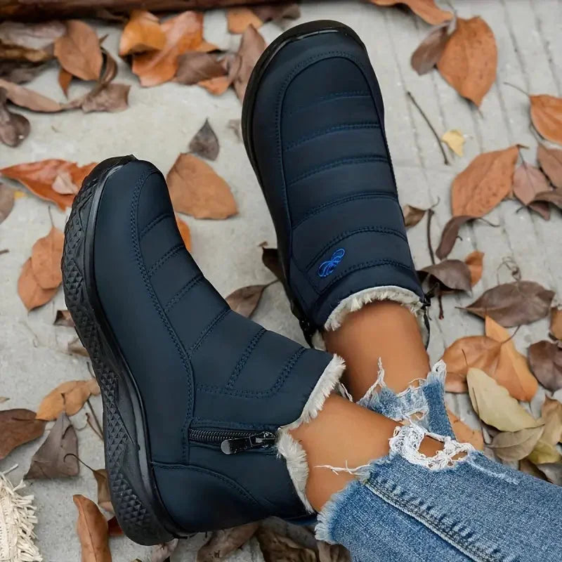 Winter boots - cosy ladies ankle boots with faux fur lining