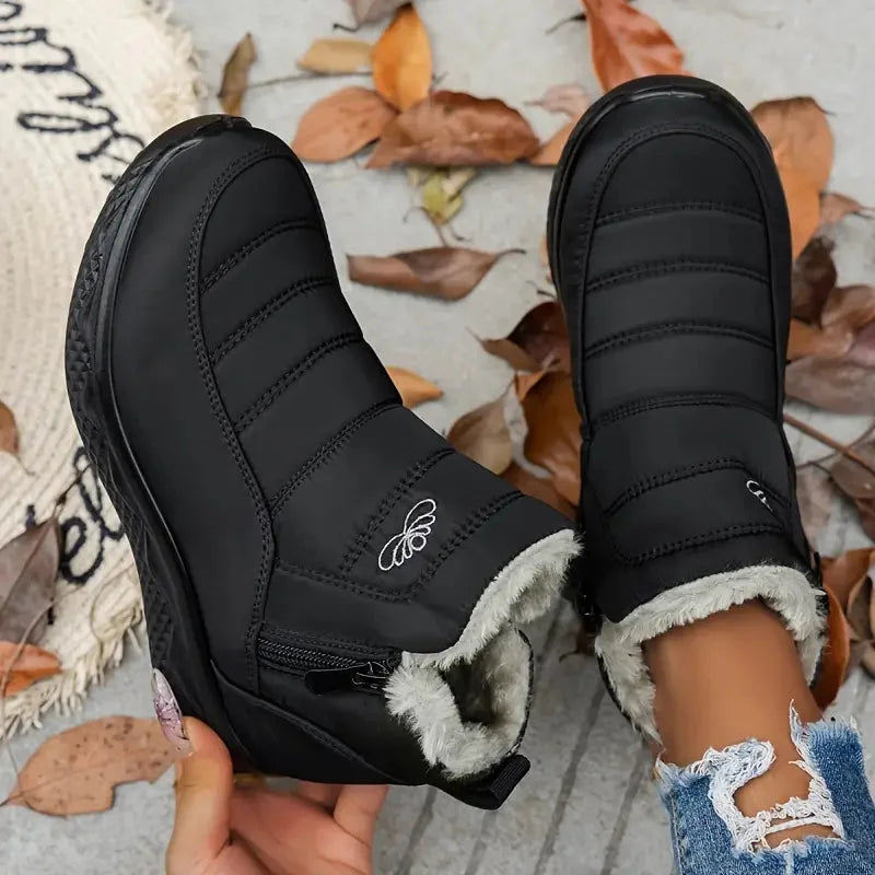 Winter boots - cosy ladies ankle boots with faux fur lining