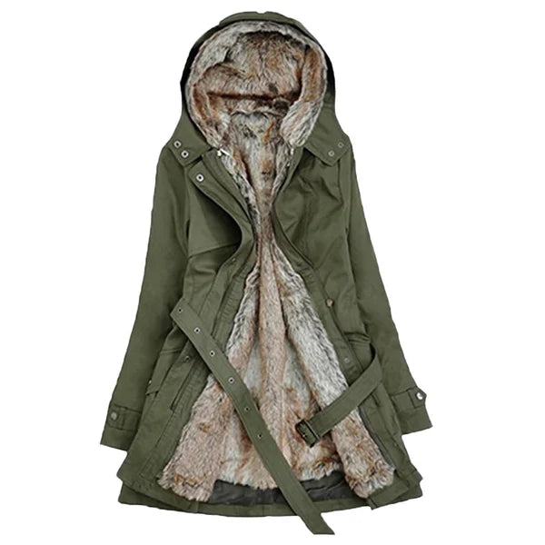 Winter coat - stylish ladies faux fur lined parka