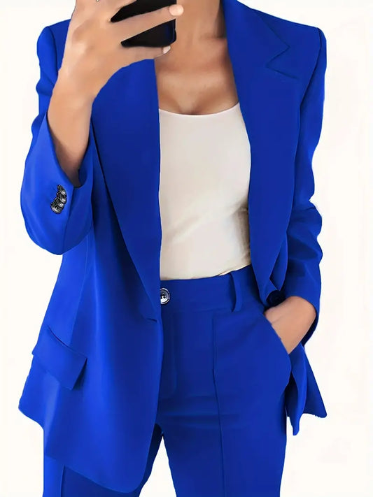 2-piece blazer and trousers set - elegant ladies suit with tailored design