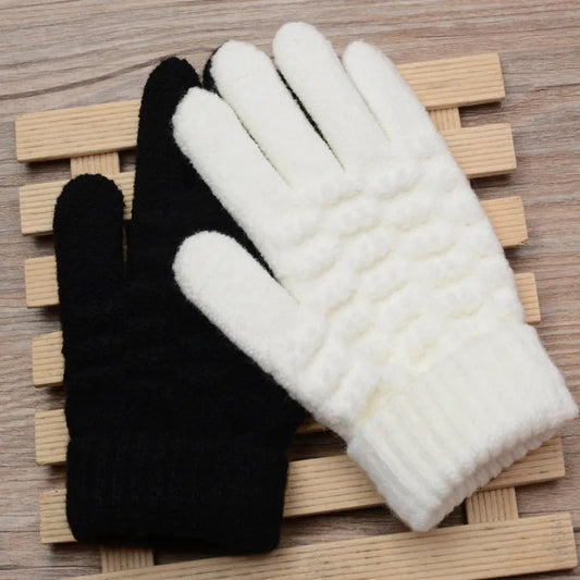 2-Piece Knitted Gloves - Elegant Winter Gloves For Ladies