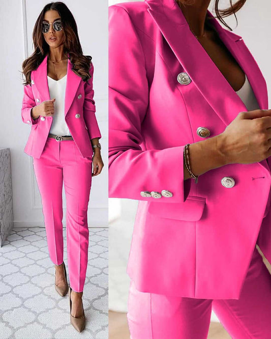 2-Piece Ladies Suit - Elegant Blazer And Tailored Trousers