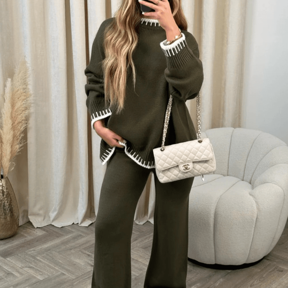 2-Piece Lounge Set - Cozy Knitted Ladies Outfit