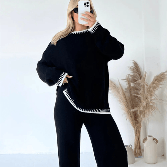 2-Piece Lounge Set - Cozy Knitted Ladies Outfit