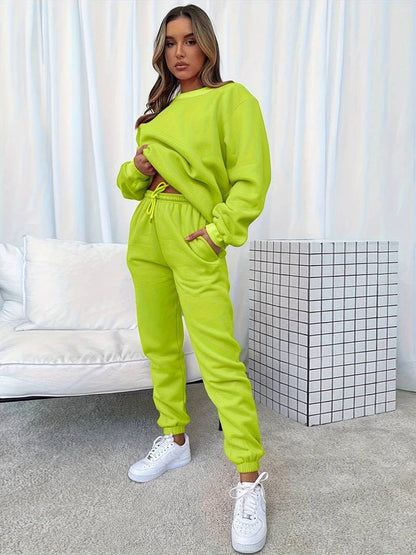 2-Piece Lounge Set - Cozy Ladies Sweatshirt And Joggers