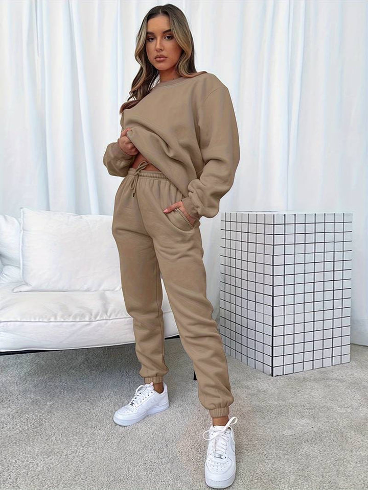 2-Piece Lounge Set - Cozy Ladies Sweatshirt And Joggers